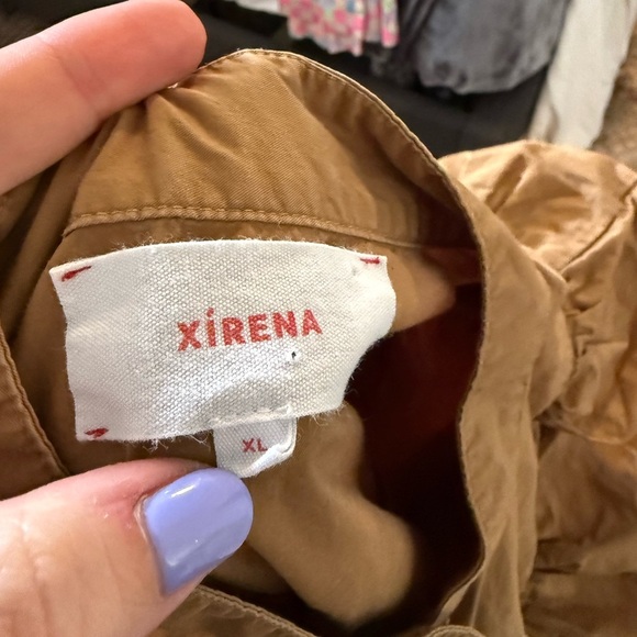 Xirena Women`s Callie Top In Khaki Gold Tan Size XL Ruffle Collar - Picture 11 of 12